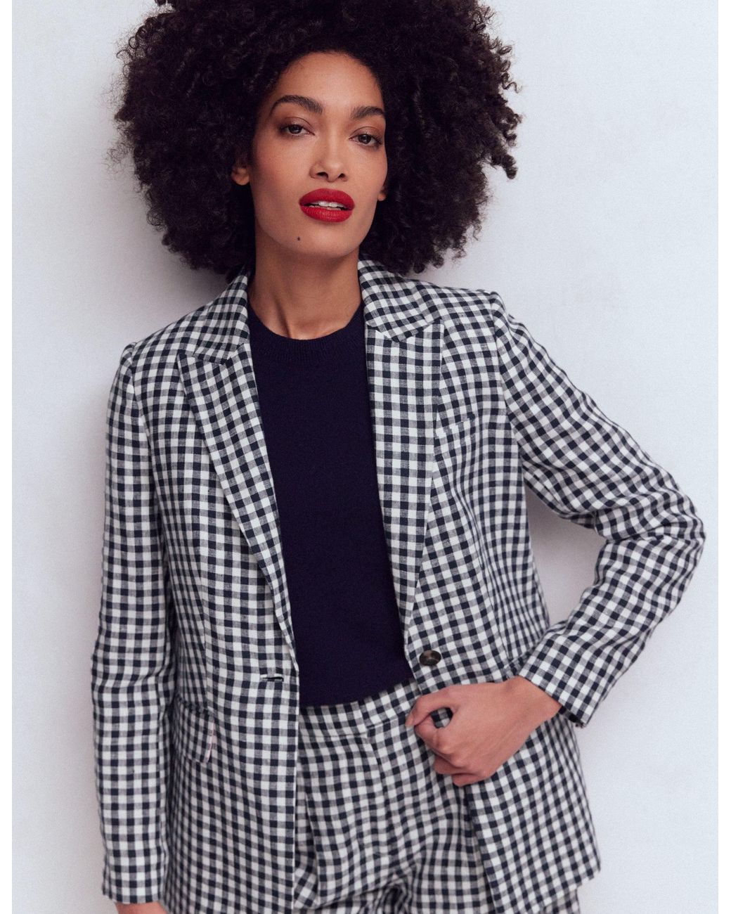 Boden Blue Woodbridge Linen Blazer