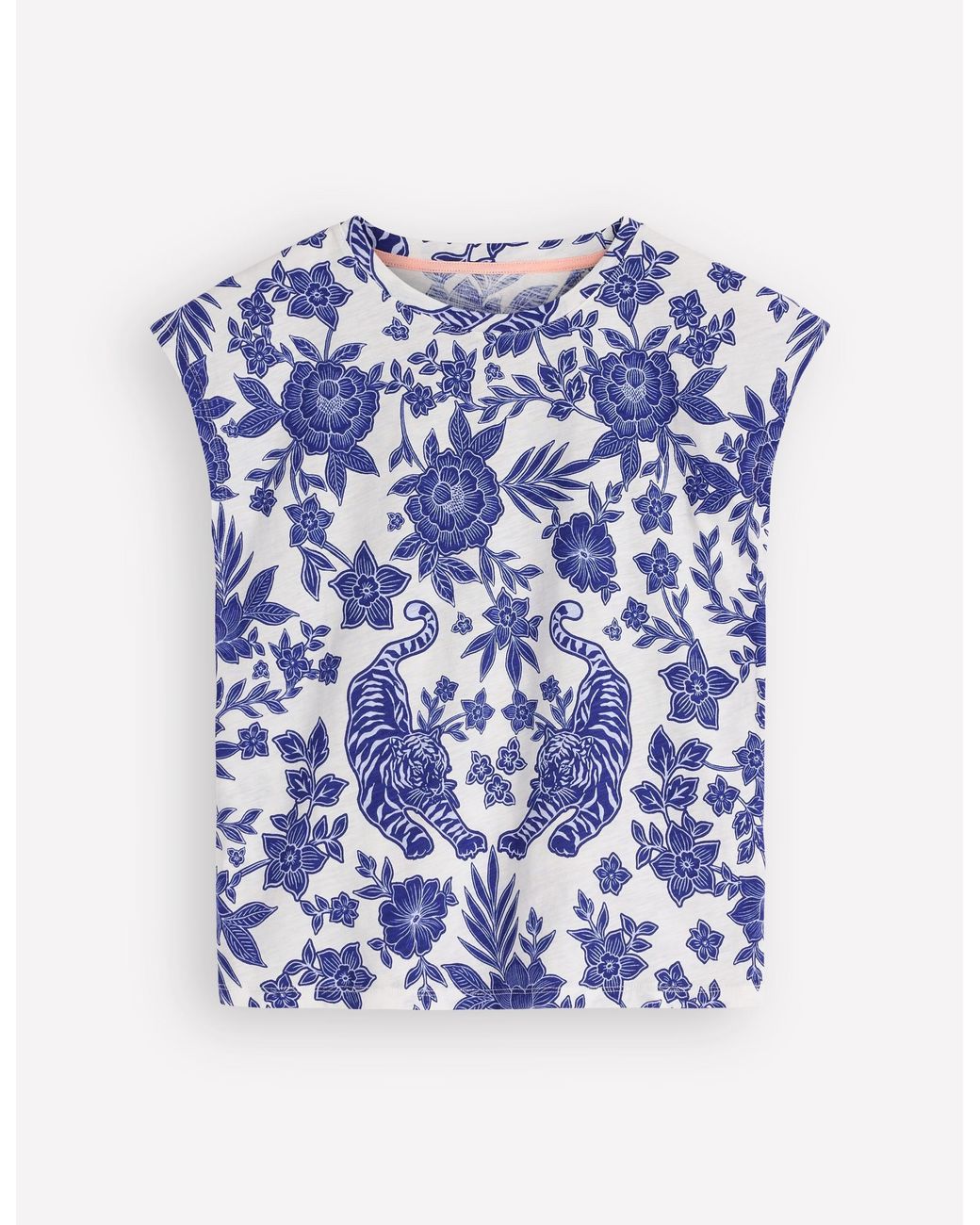 Boden Blue Louisa Cotton Slub T-Shirt