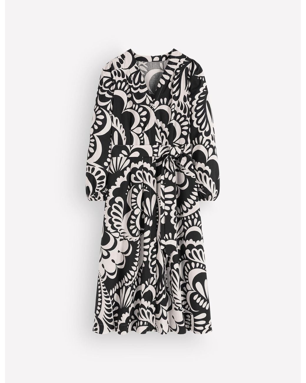 Boden Black Nicola Cotton Midi Dress