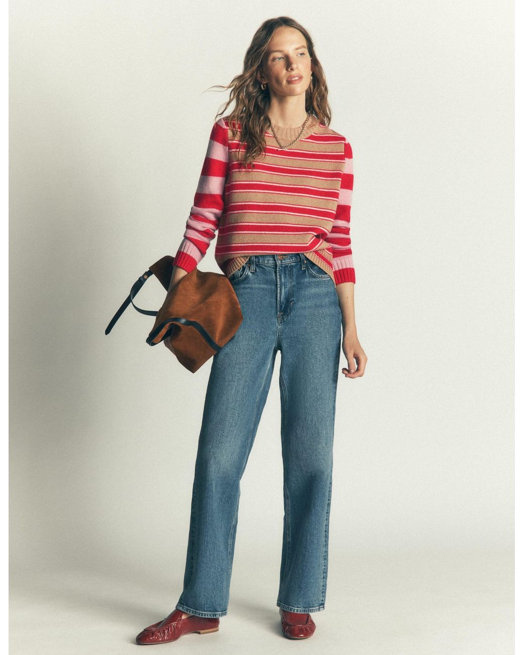 Boden Red Marta Merino Wool Crew Jumper