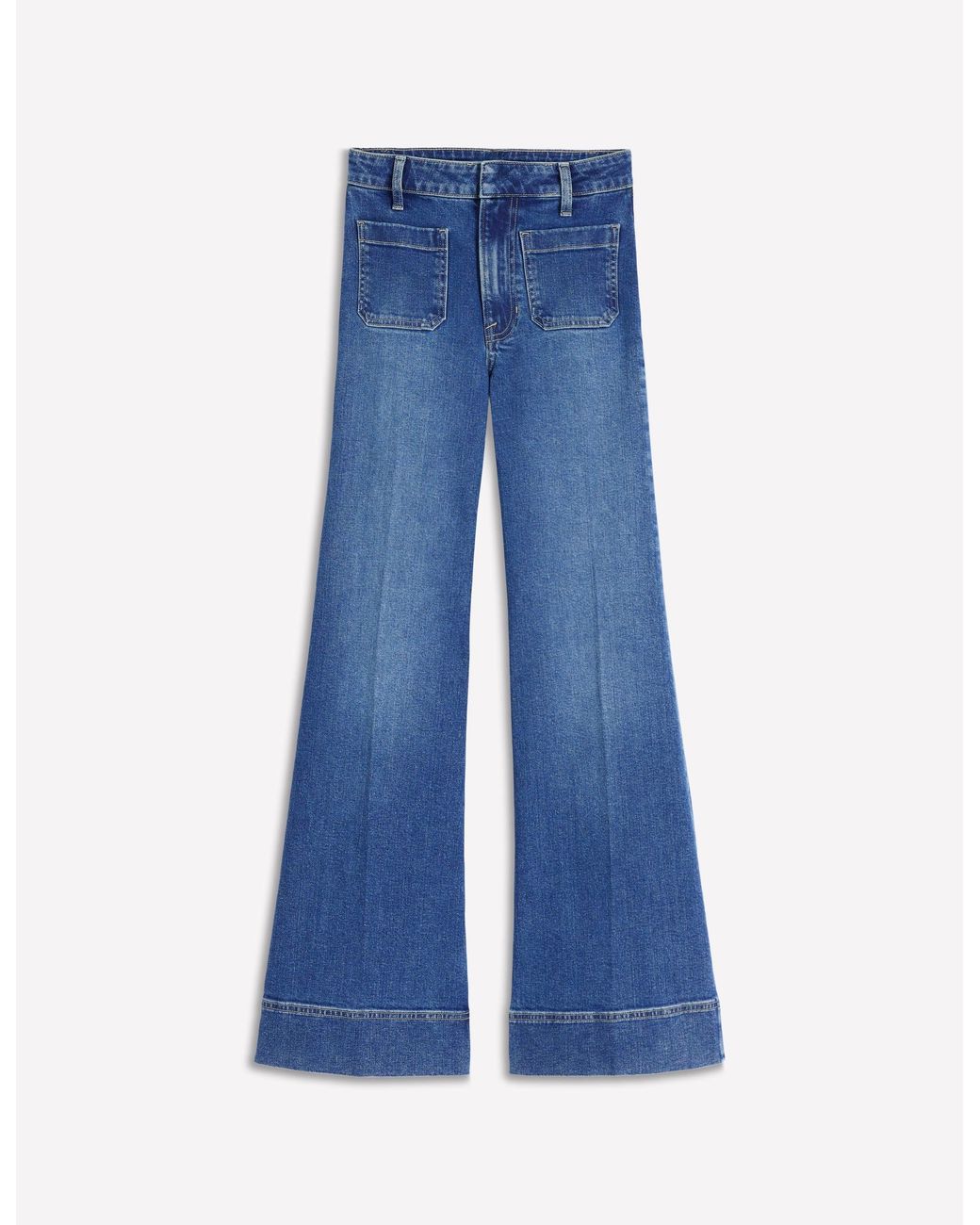 Boden Blue Patch Pocket Flare Jeans