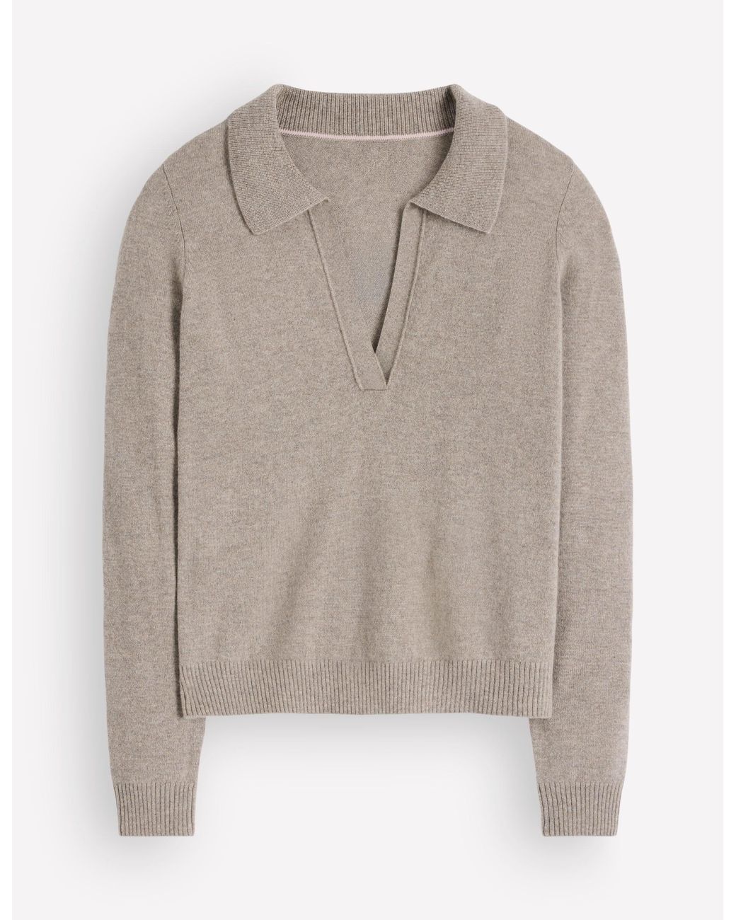 Boden Brown Elsie Cashmere Henley Jumper