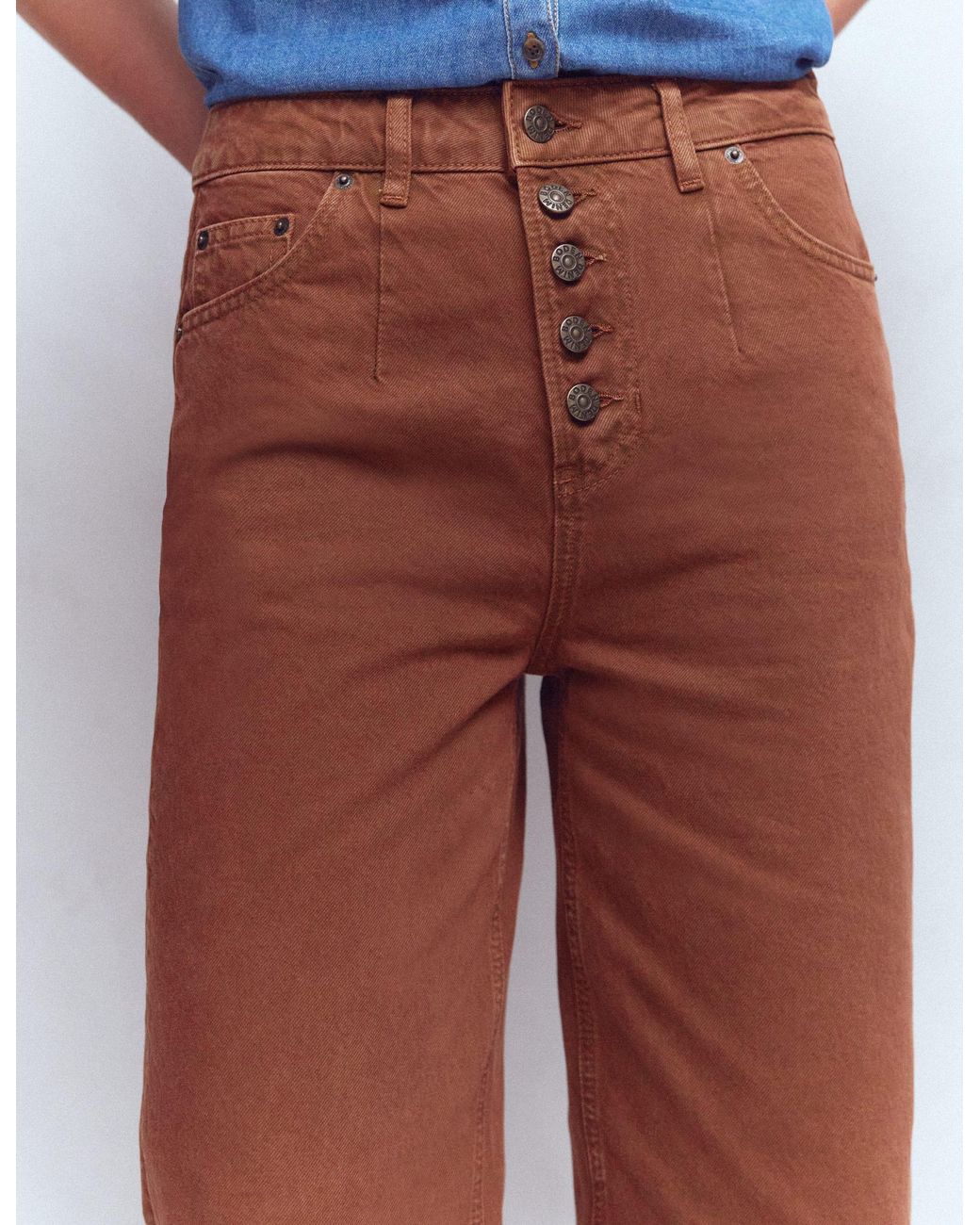 Boden Multicolor Exposed Button Straight Jeans