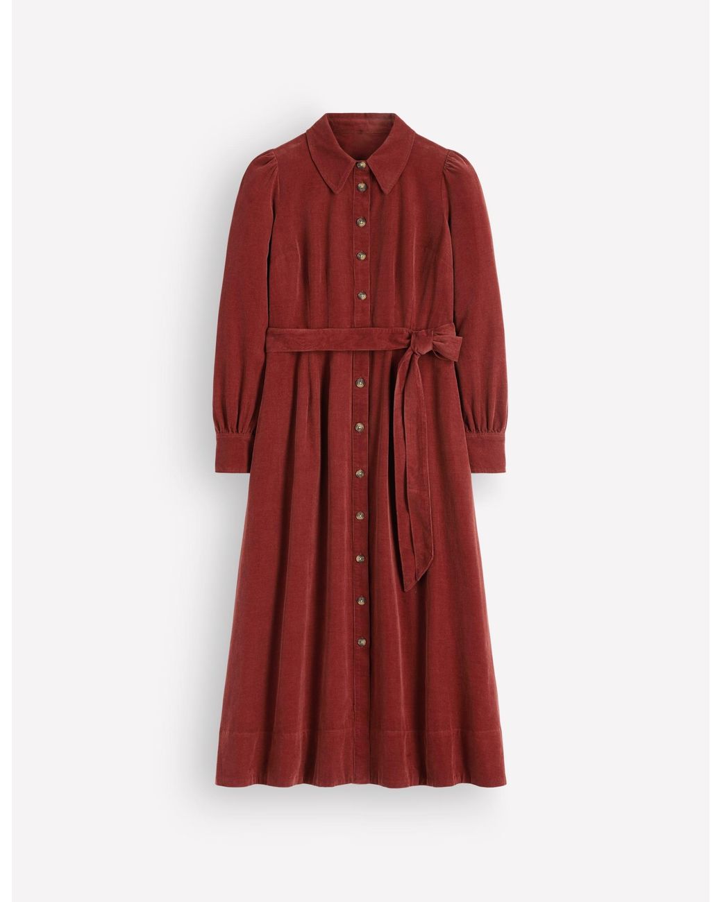Boden Green Maeve Cord Midi Shirt Dress