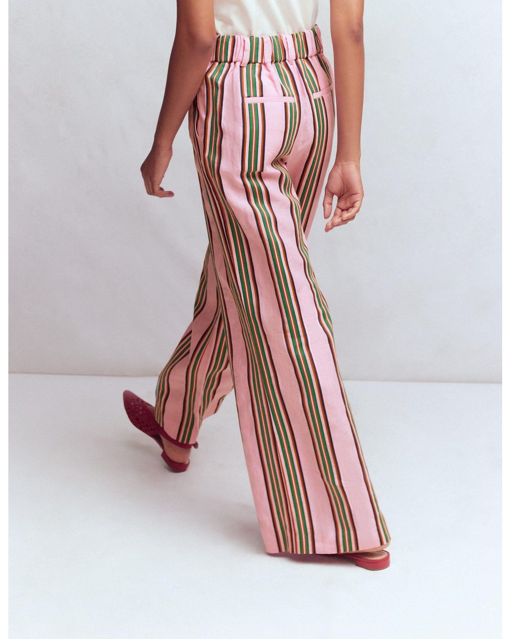 Boden Pink Kensington Linen Trousers