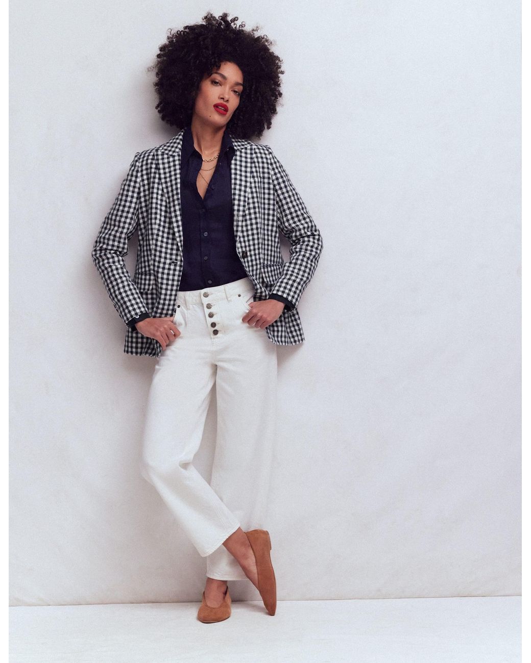 Boden Blue Woodbridge Linen Blazer