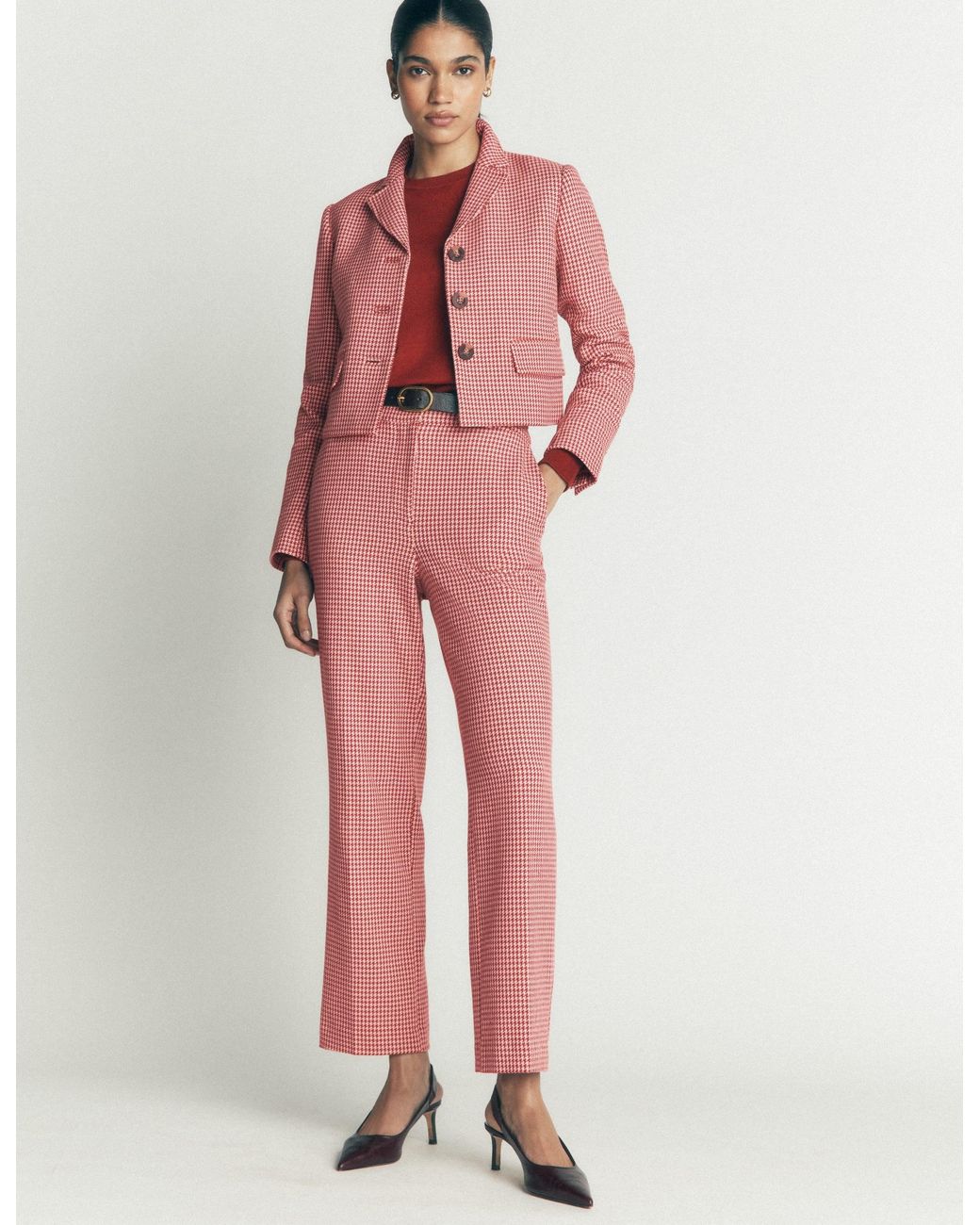 Boden Red Canonbury Cotton 7/8 Trousers