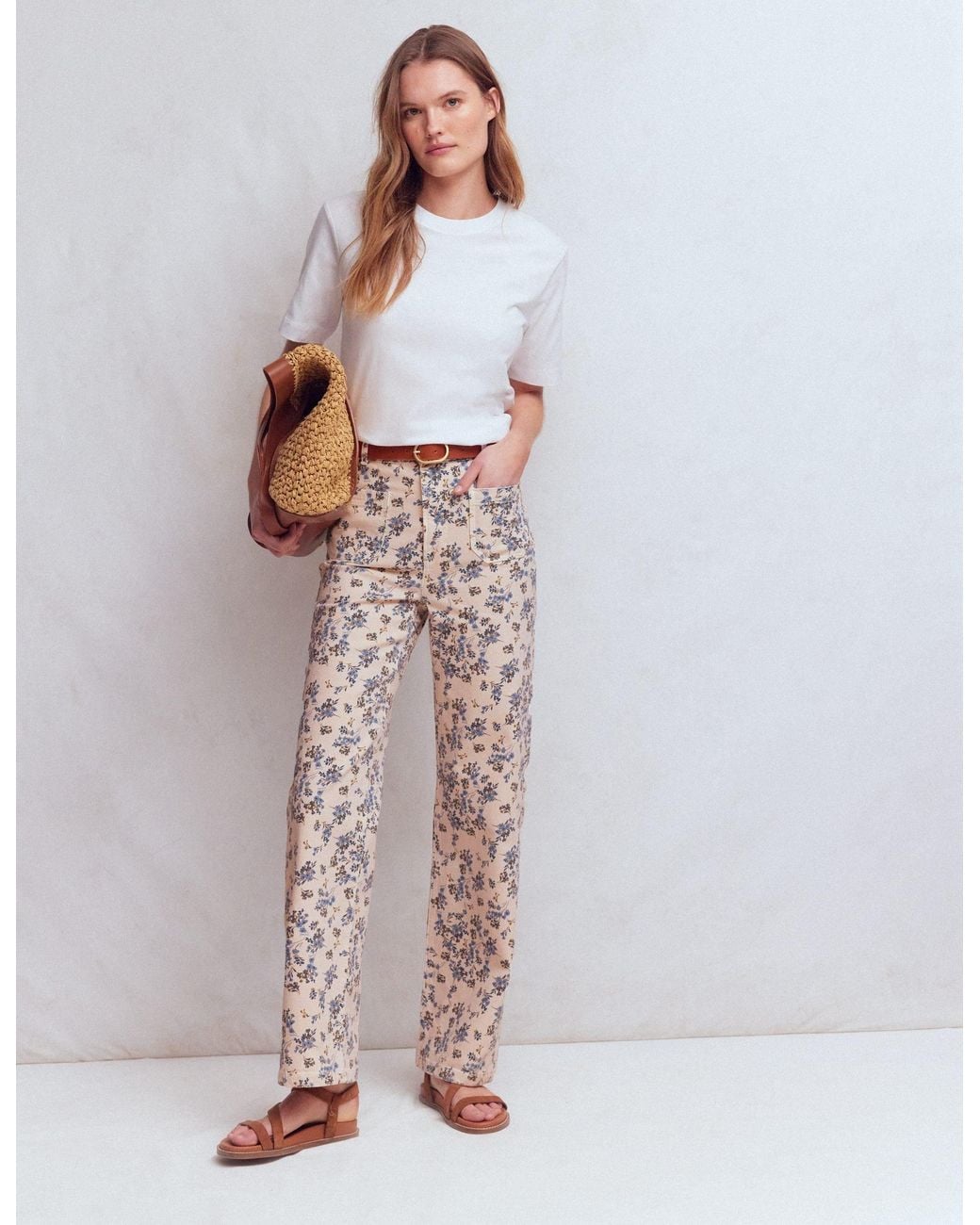 Boden Gray Straight Leg Pocket Jeans