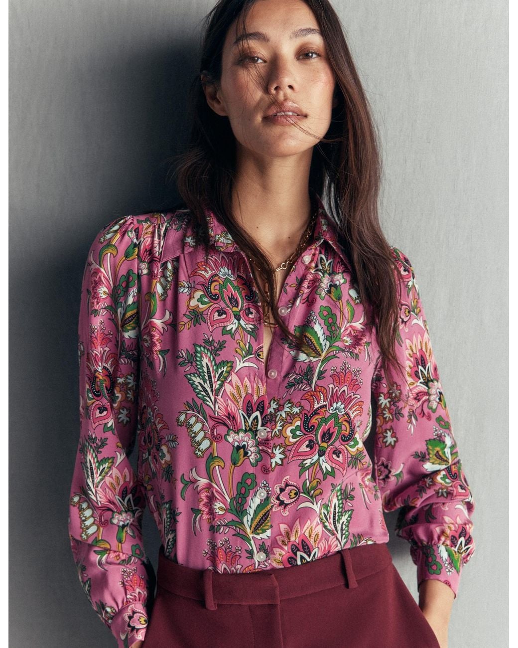 Boden Multicolor Sara Silk Shirt