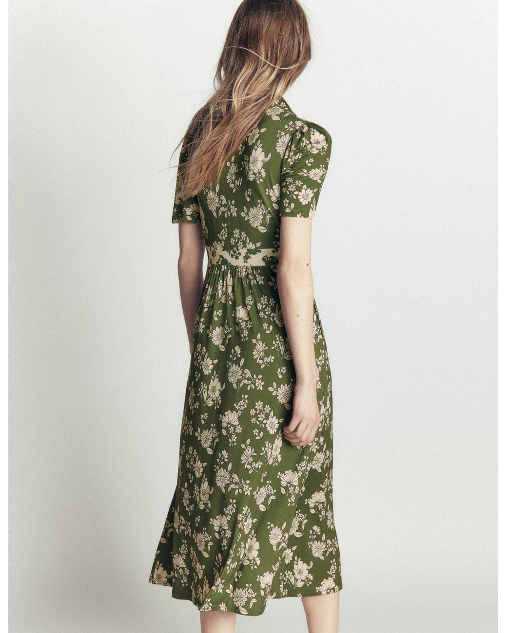 Boden Green Heidi Jersey Midi Tea Dress