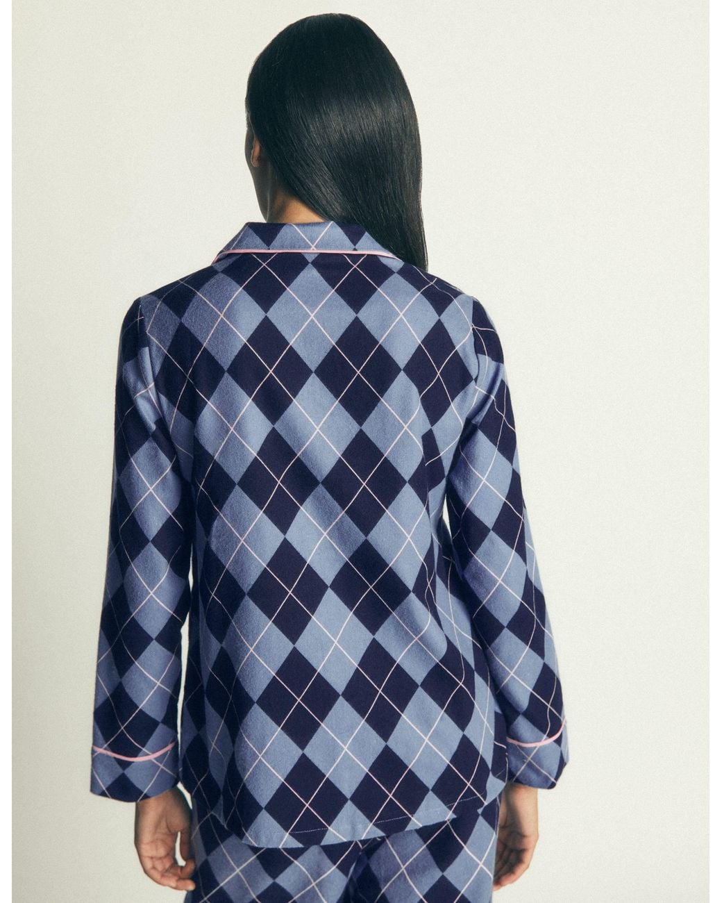 Boden Blue Brushed Cotton Pyjama Shirt