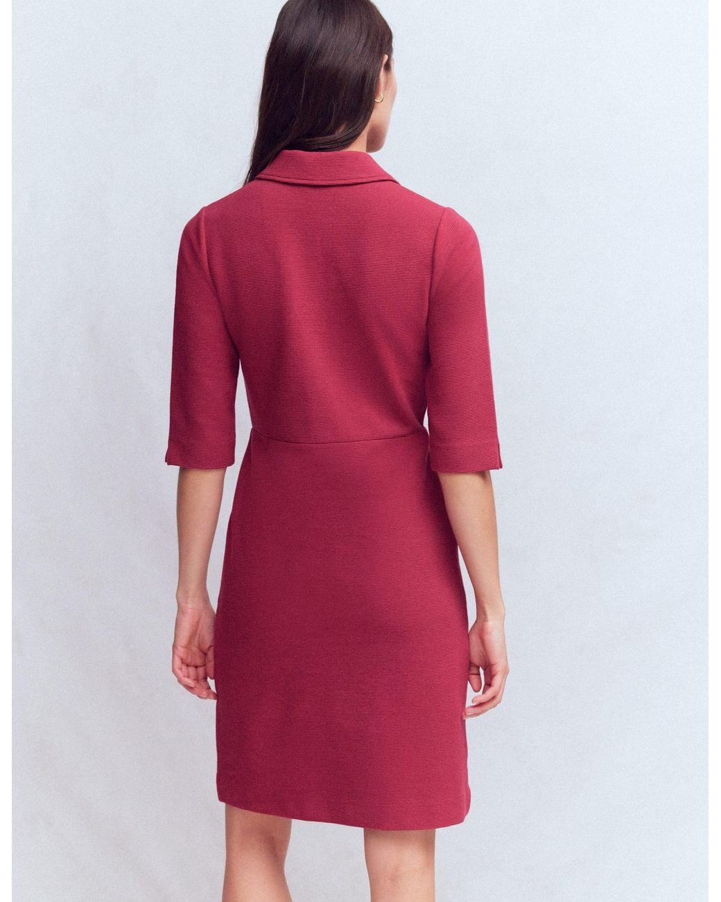 Boden Red Cam Short Sleeve Ottoman Dress