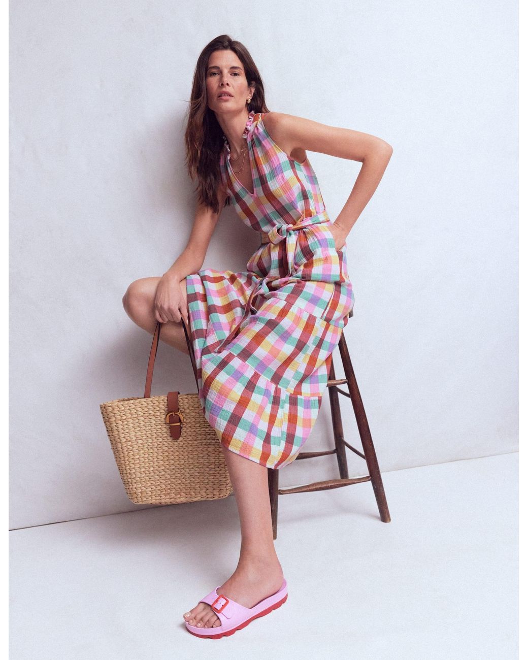 Boden Multicolor Viv Double Cloth Maxi Dress