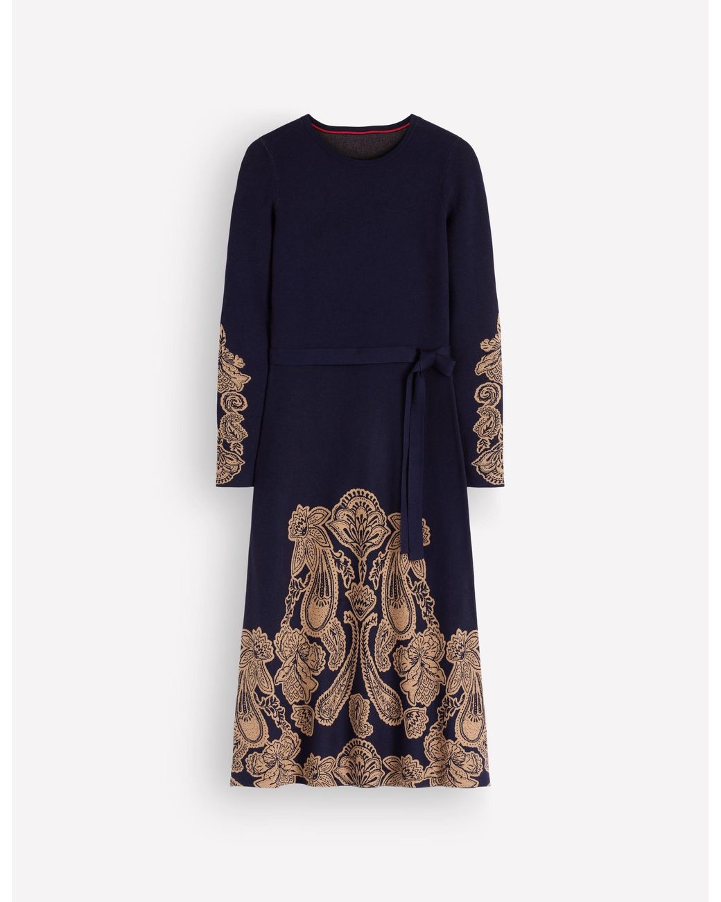 Boden Blue Crew Midi Jacquard Dress