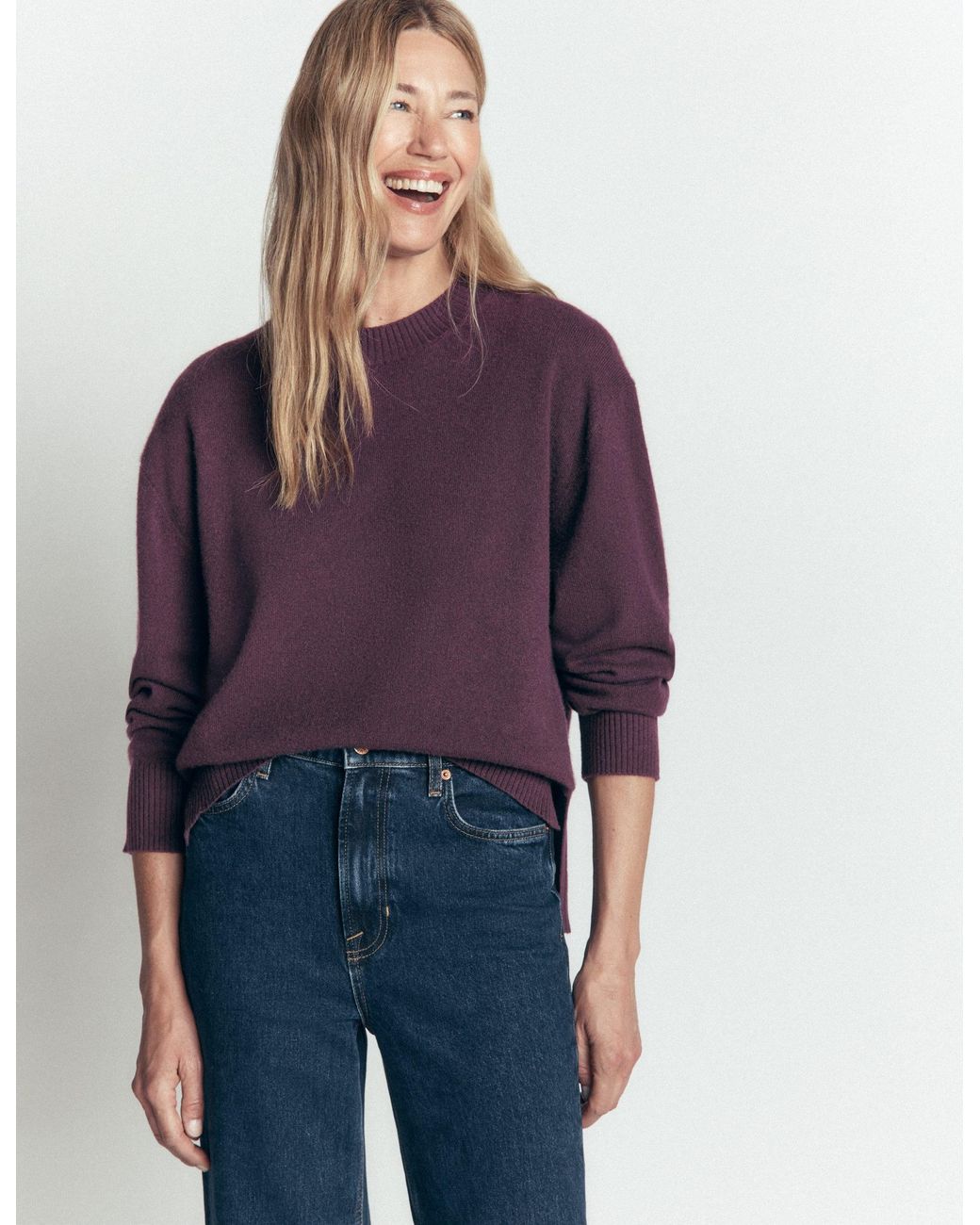 Boden Blue Fay Cashmere Crew Neck Sweater