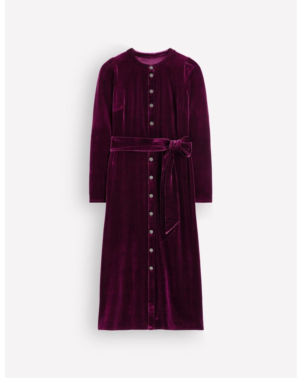 Boden Blue Honor Column Velvet Midi Dress