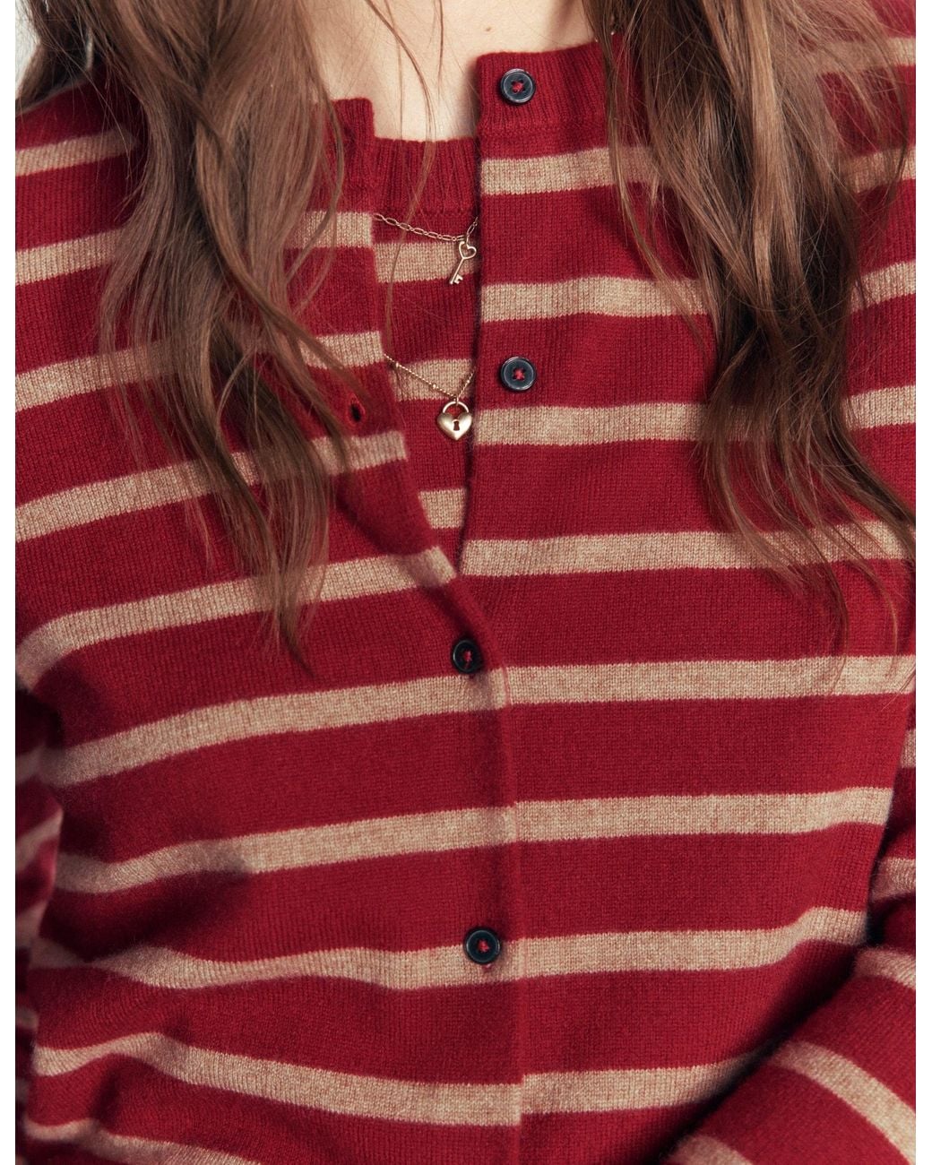 Boden Red Elsie Cashmere Crew Cardigan