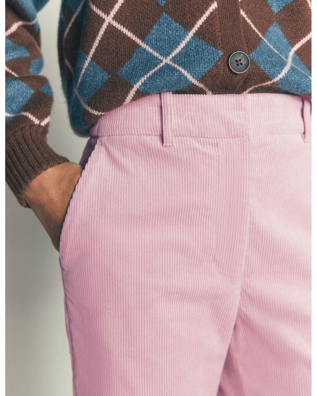 Boden Purple Canonbury Cord 7/8 Trousers