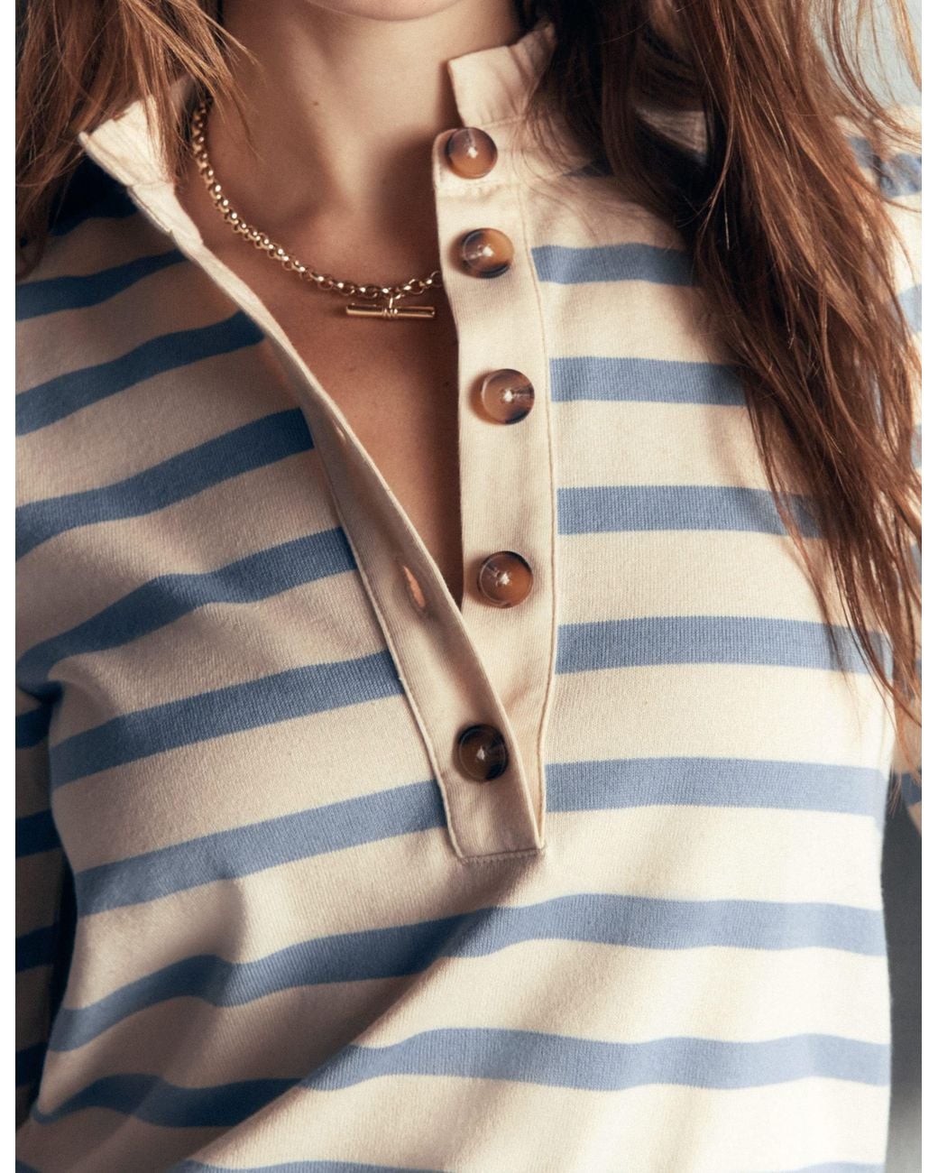 Boden White Ruffle Collar Mariner