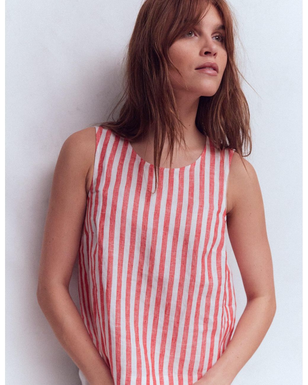Boden Red Sofia Linen Top