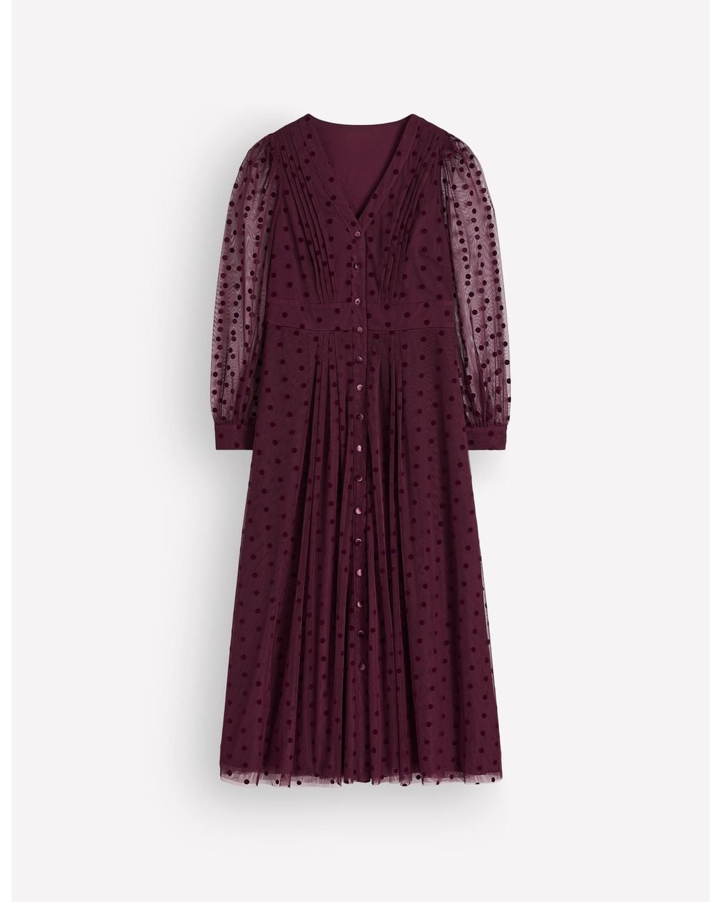 Boden Purple Pleated Tulle Midi Dress