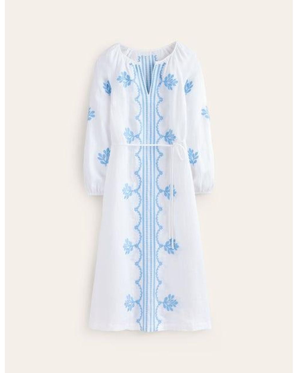 boden embroidered linen dress Armoire
