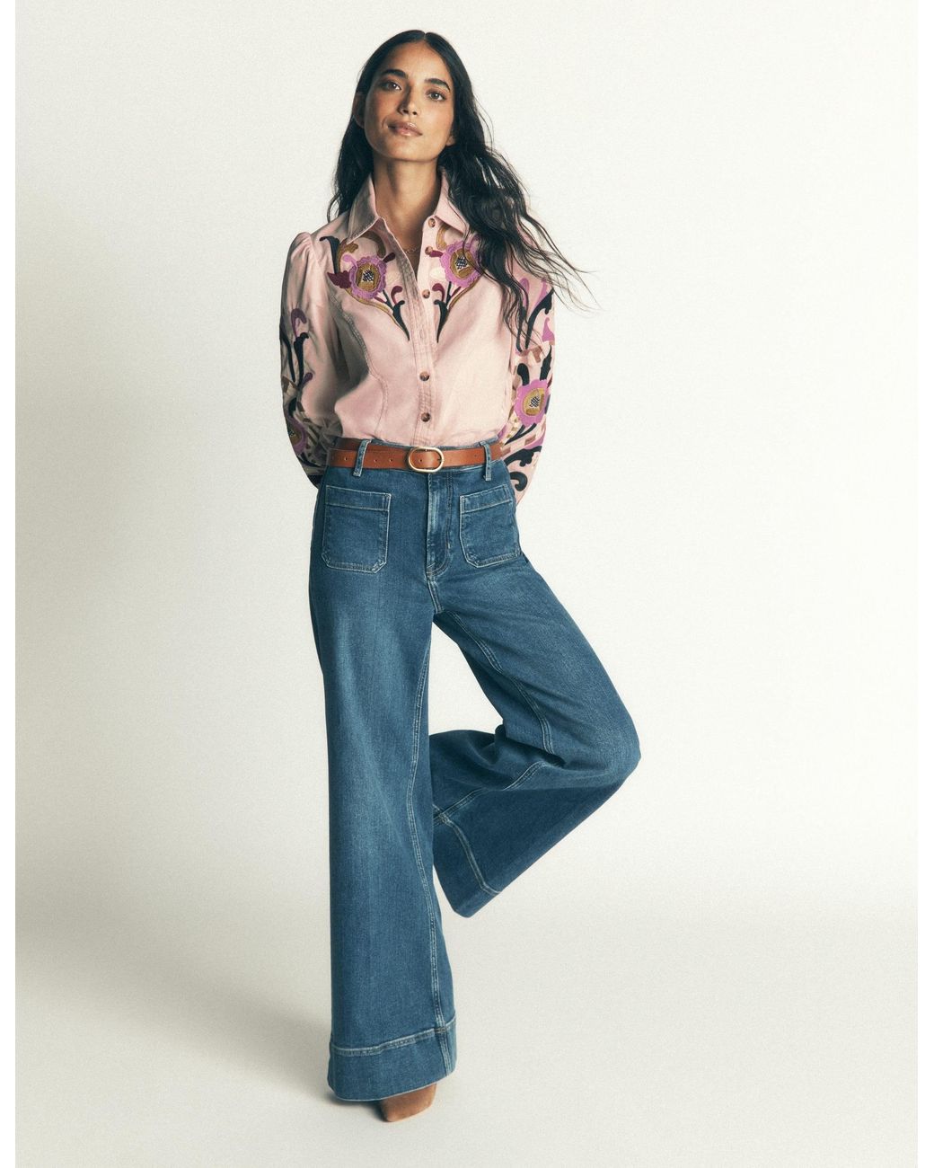 Boden Pink Sky Cord Shirt