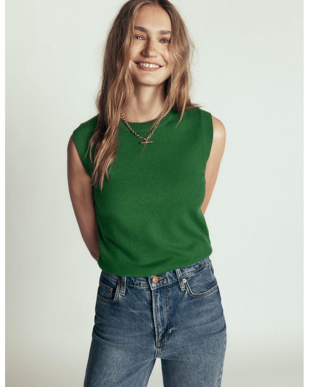 Boden Green Elsie Cashmere Tank