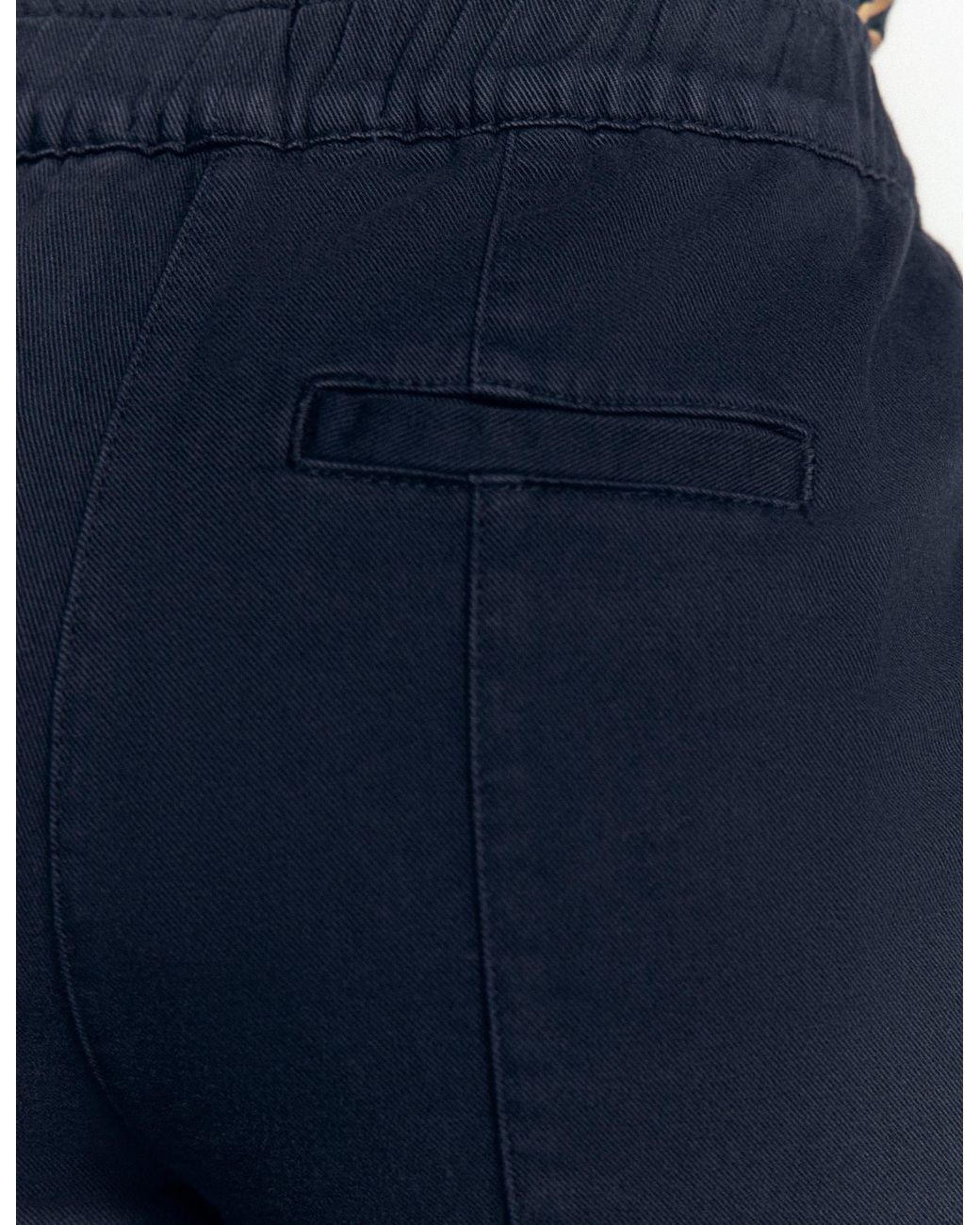 Boden Blue Mid Rise Straight Leg Trousers