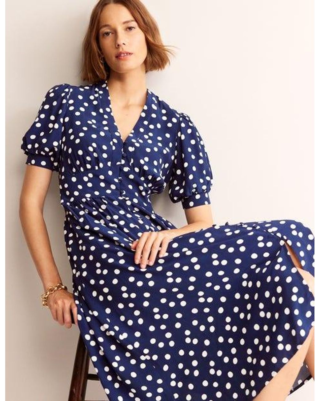 Boden Elsa Midi Tea Dress in Blue | Lyst Boden Elsa Midi Tea Dress in Blue | Lyst
