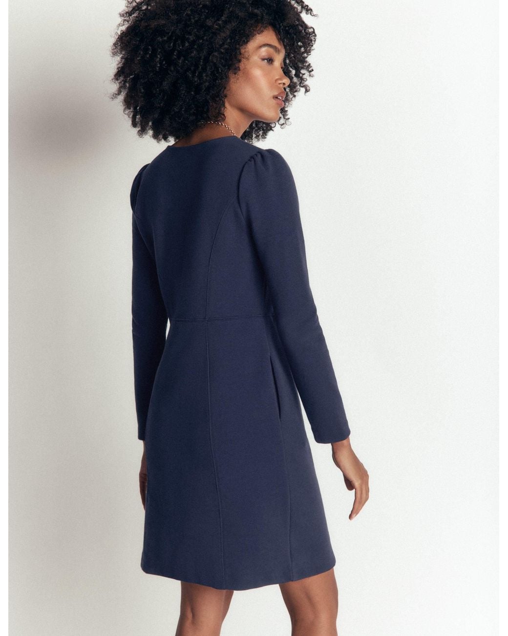 Boden Blue Marla Seamed Ottoman Dress