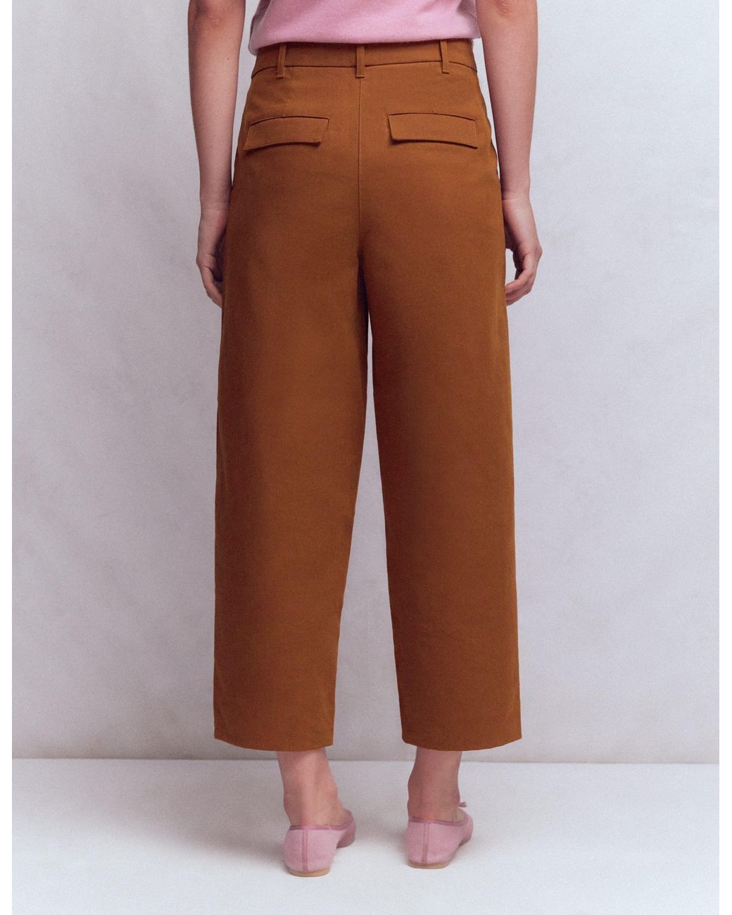 Boden Red Bloomsbury Cotton Trousers