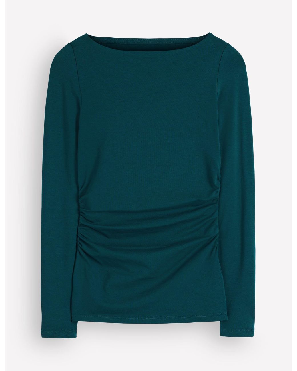 Boden Blue Ruched Long Sleeve Top