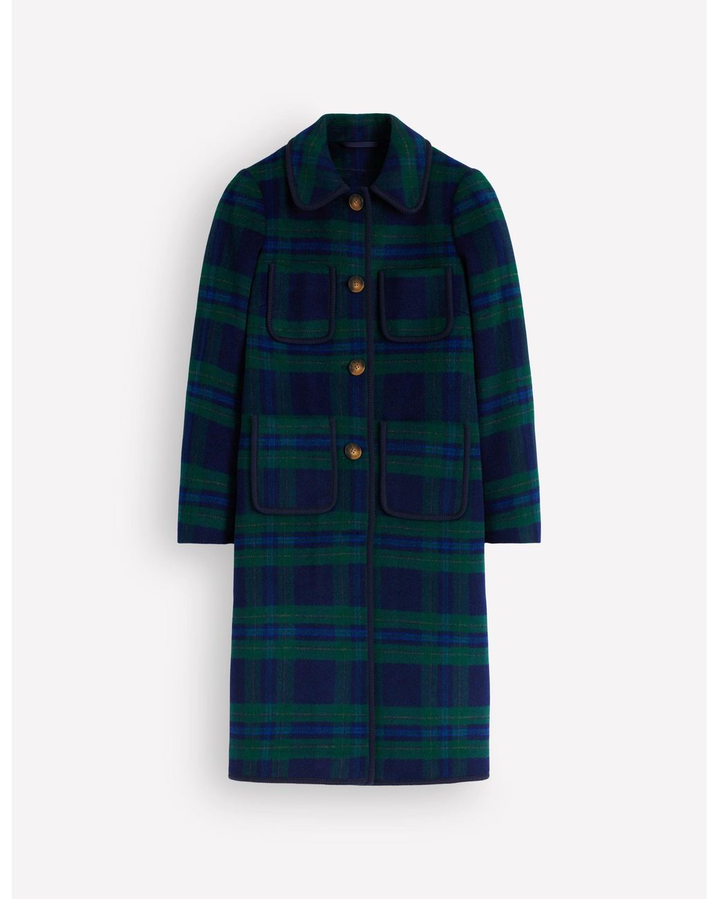 Boden Green Patch Pocket Wool Blend Coat