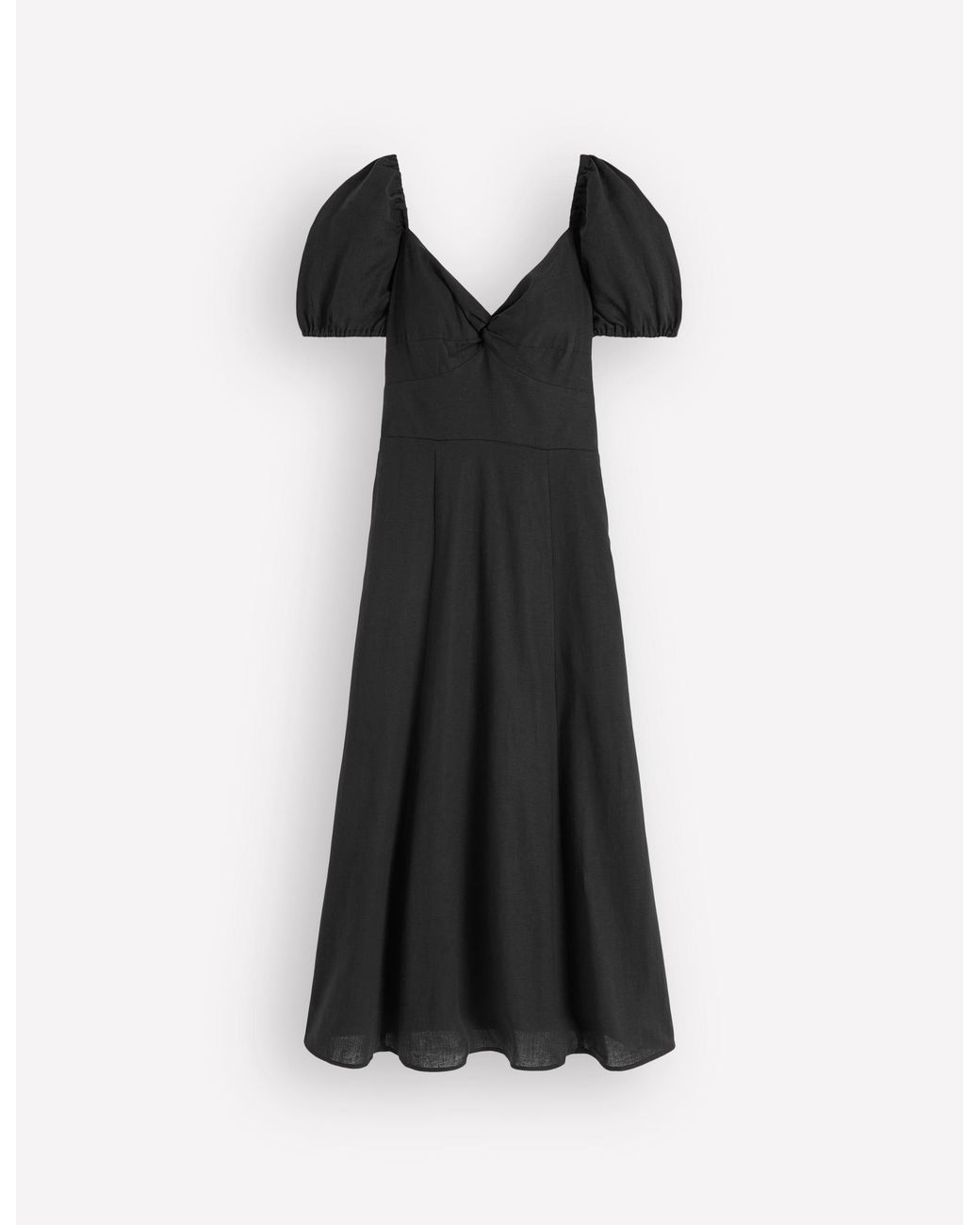Boden White Twist Front Linen Blend Dress