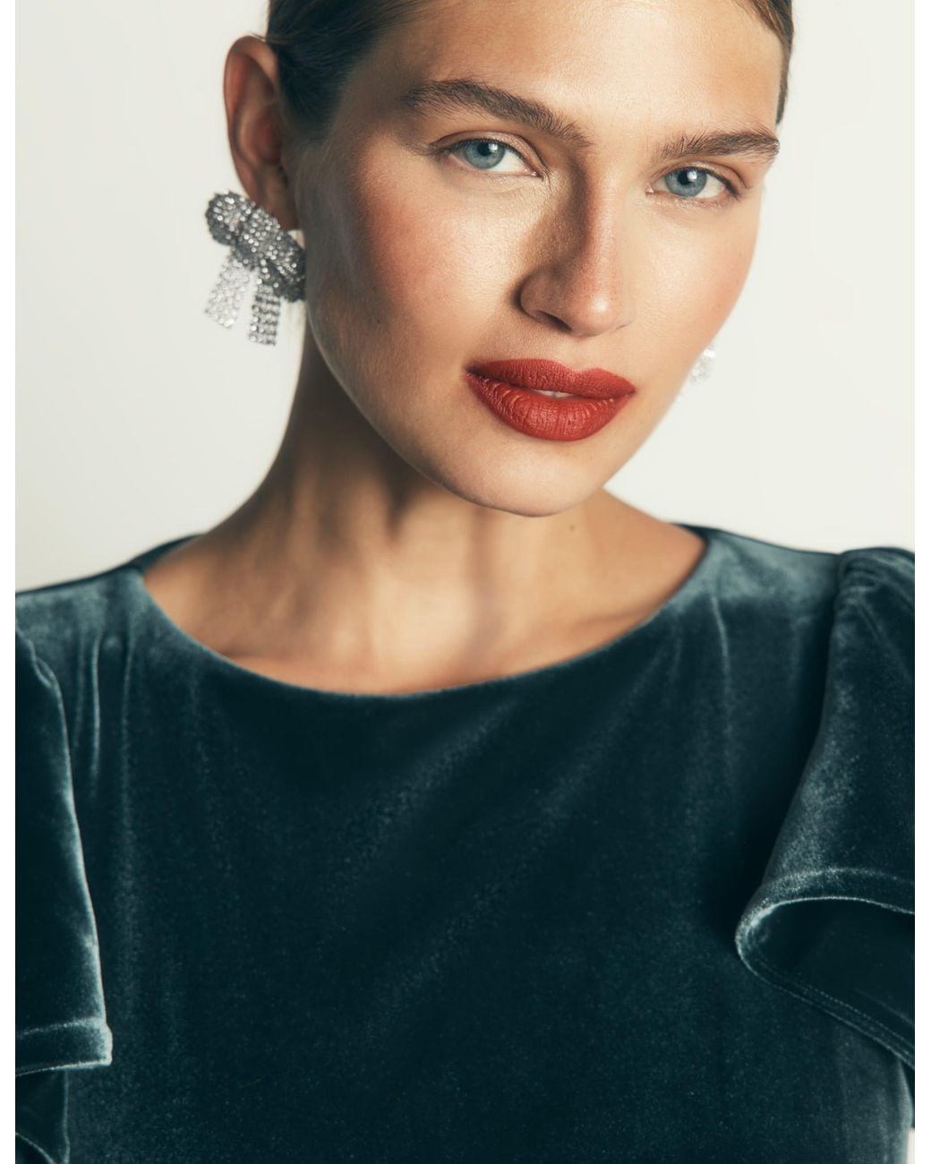 Boden White Jewel Bow Earrings