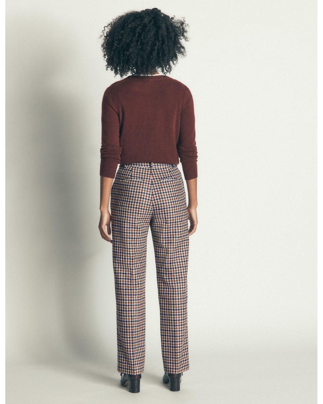 Boden Blue Canonbury Wool Blend Trousers