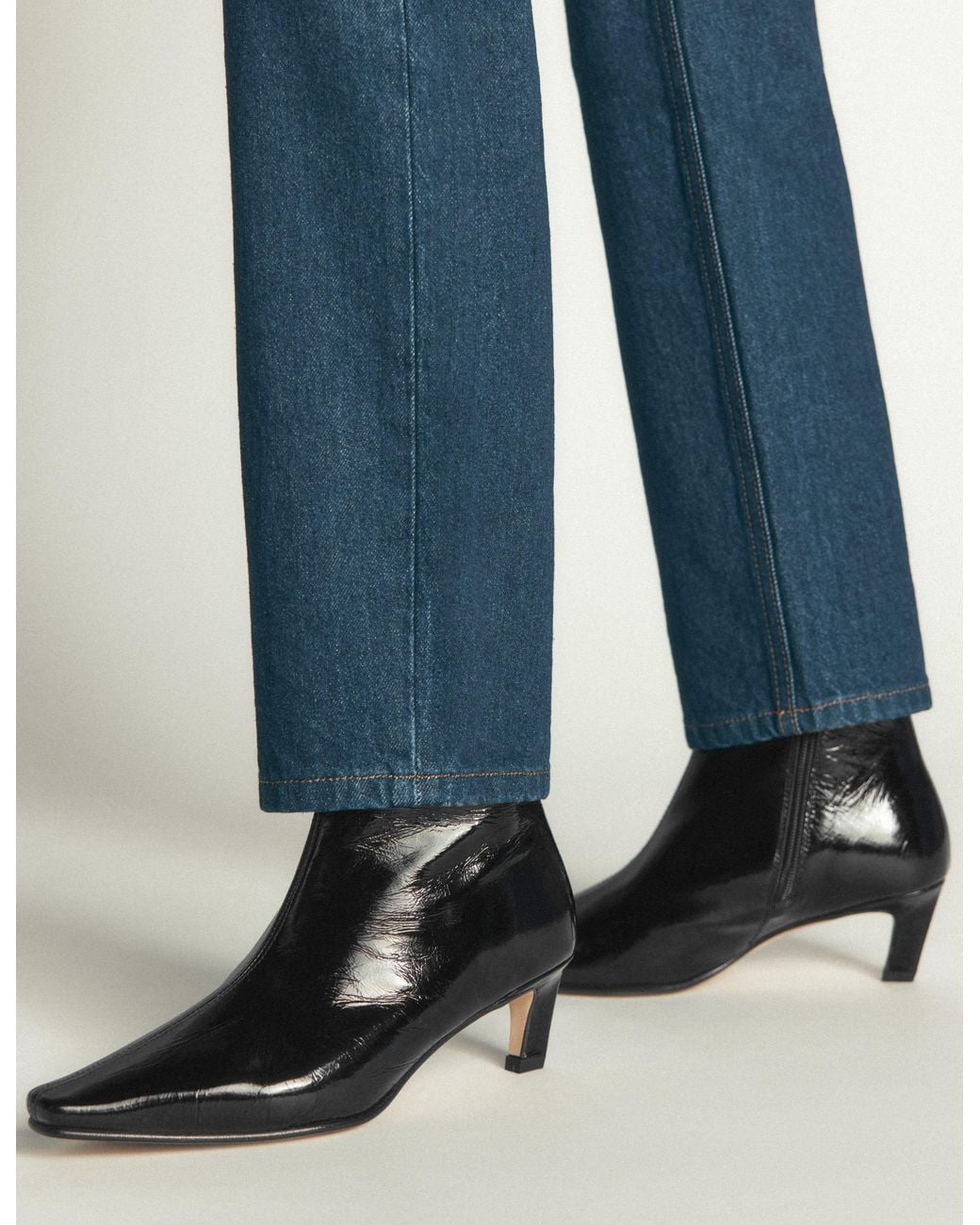 Boden Black Chisel Toe Ankle Boots