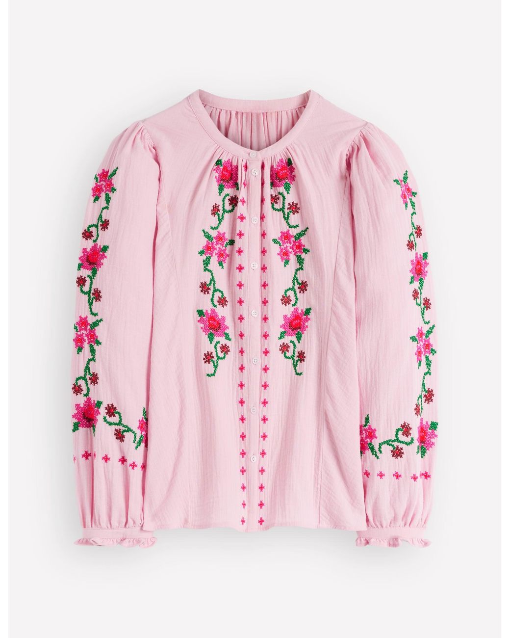 Boden Green Camille Double Cloth Top
