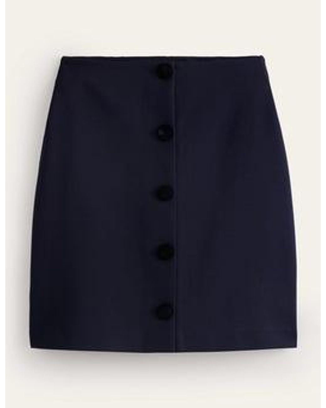 Boden Buttoned Jersey Mini Skirt in Blue