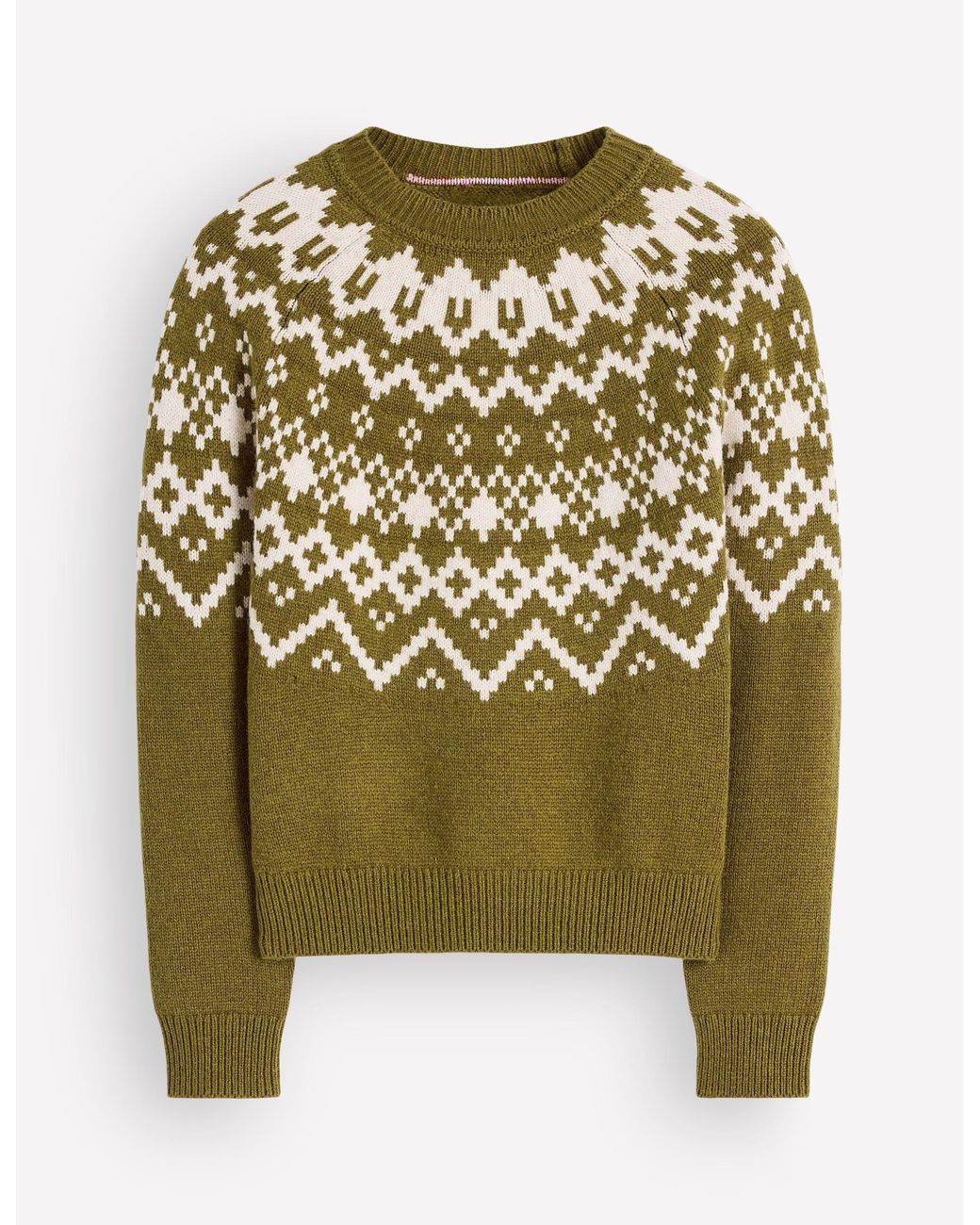 Boden Green Mae Fair Isle Knitted Sweater