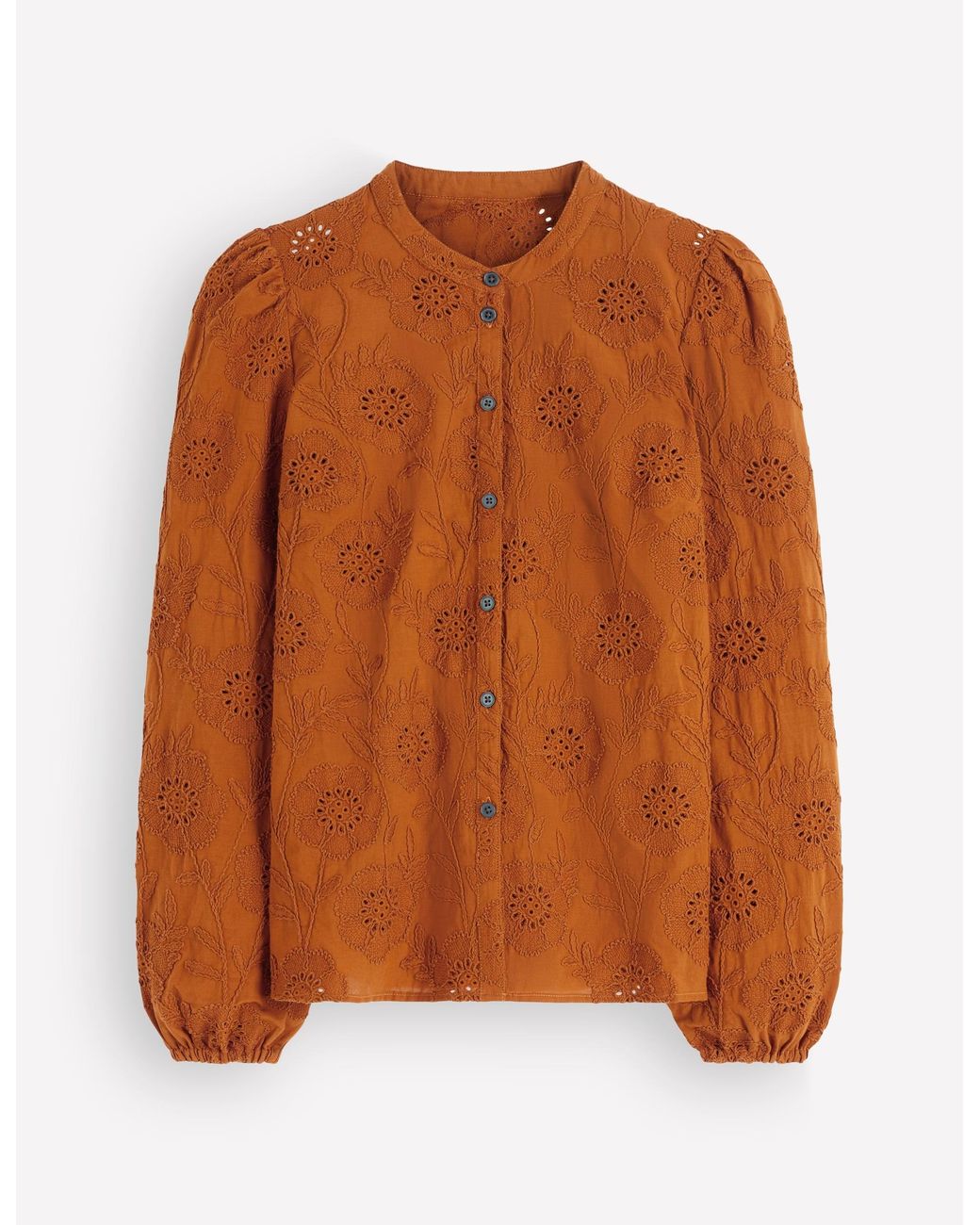Boden Blue Broderie Cotton Top