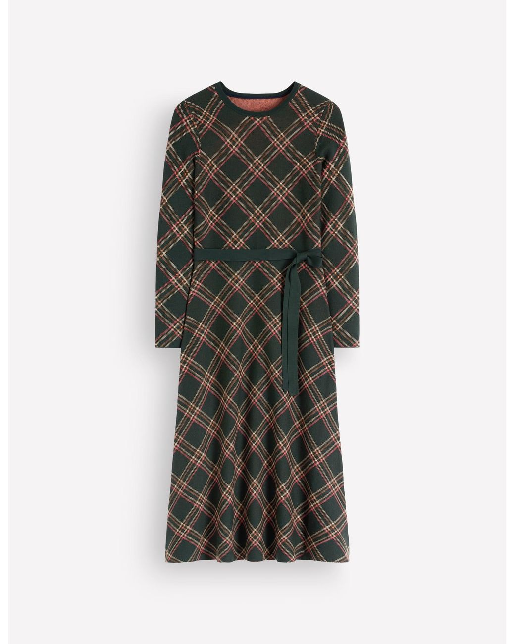 Boden Black Crew Midi Jacquard Dress