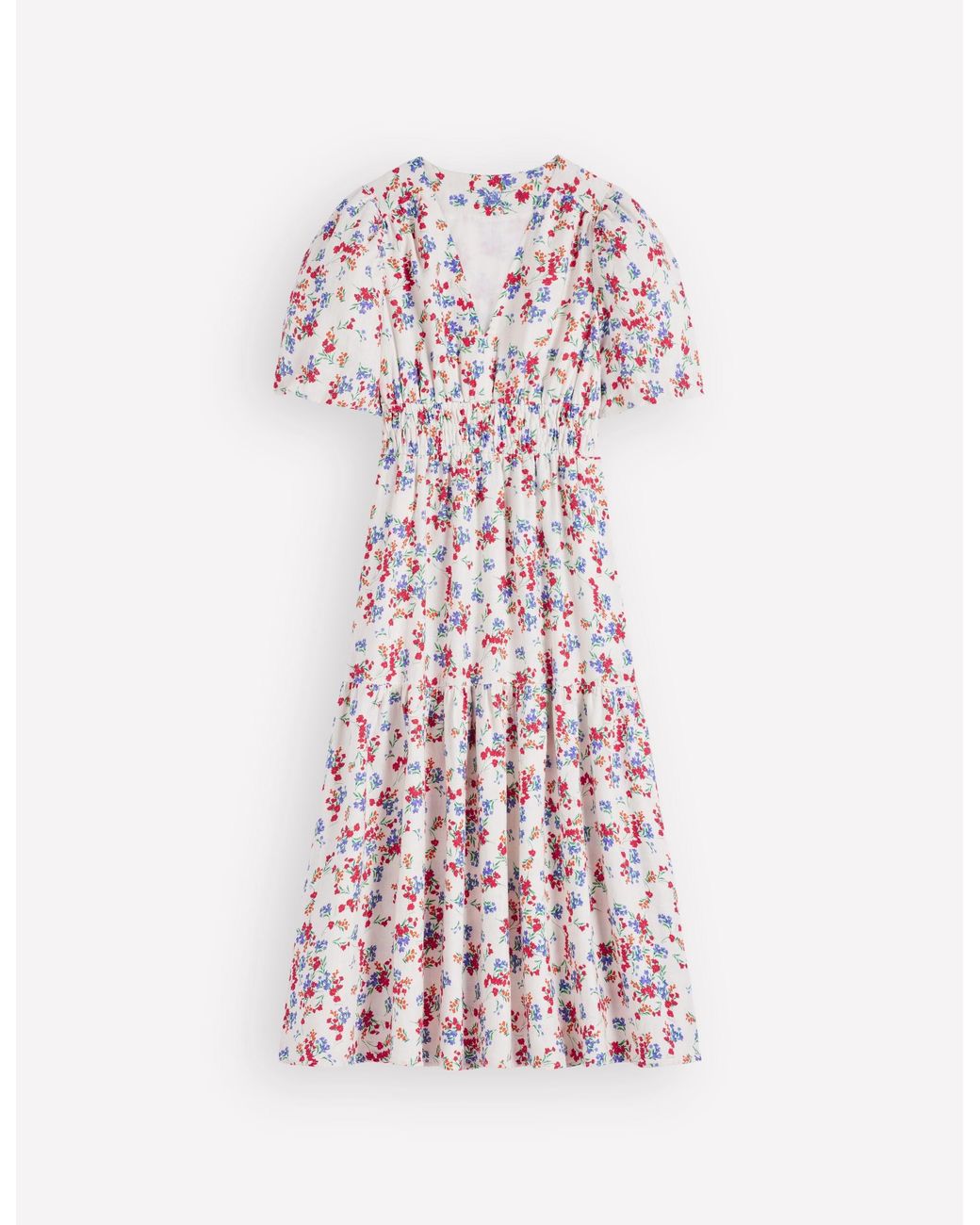 Boden White Irene Linen Midi Dress