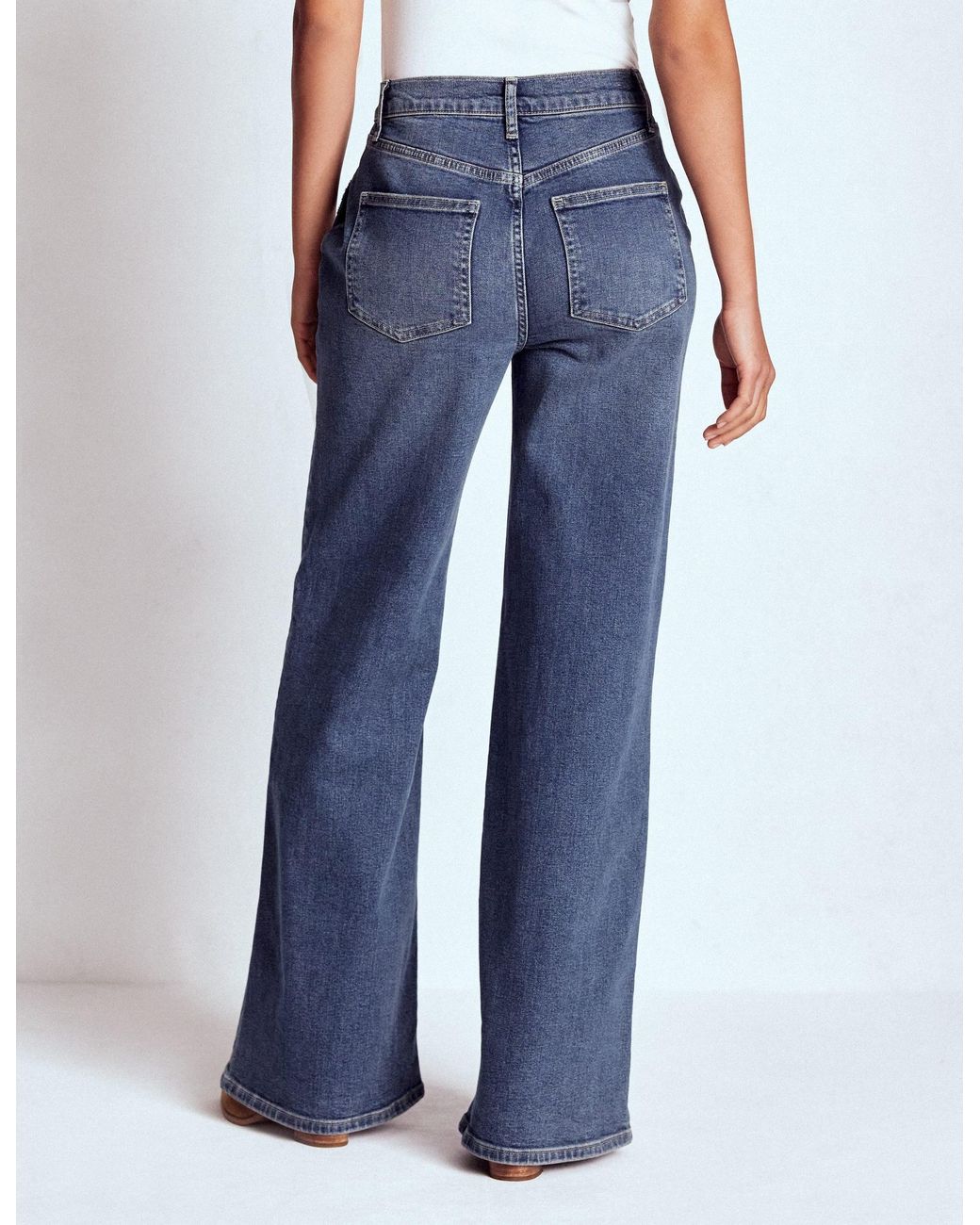 Boden Blue High Rise Clean Wide Jeans
