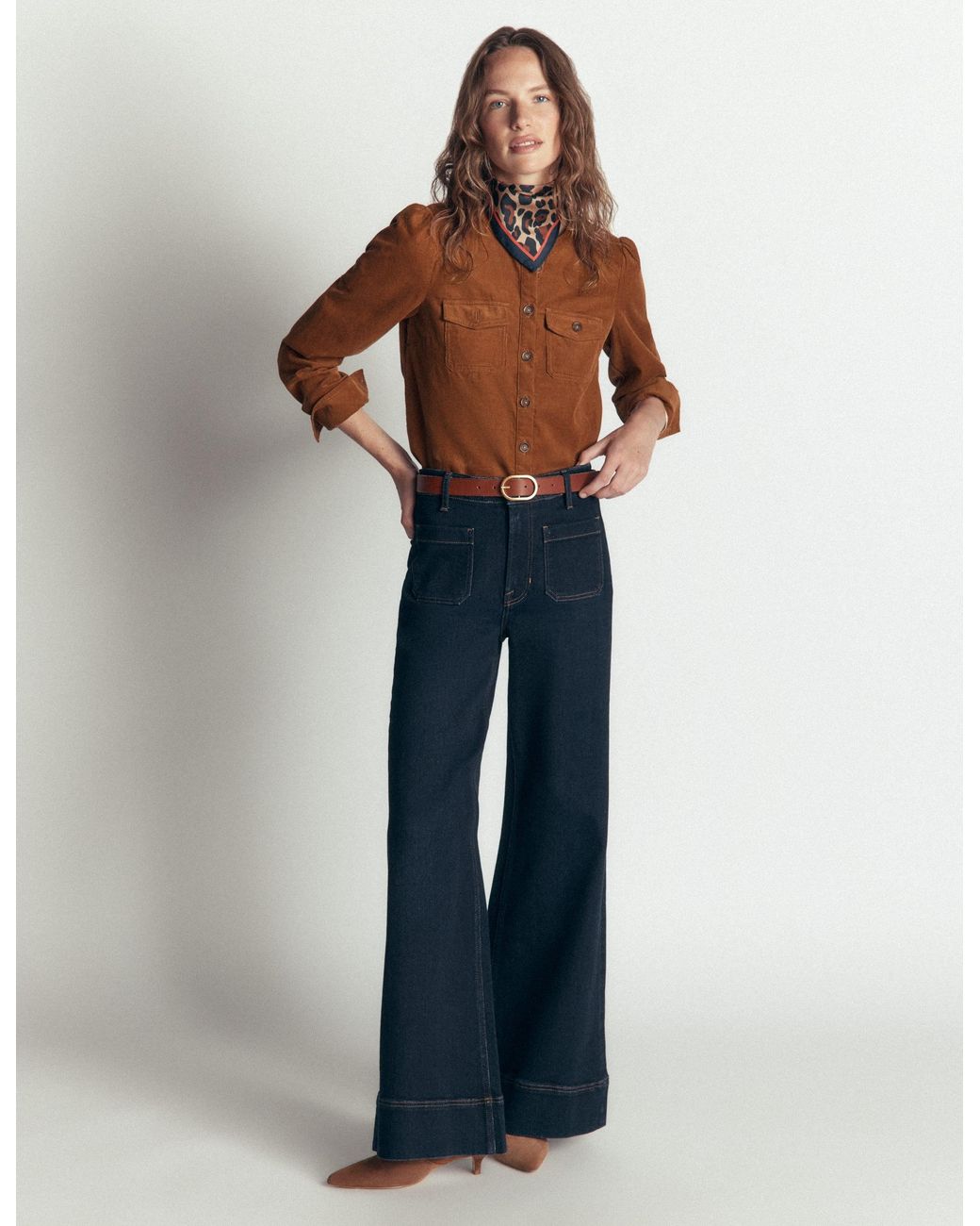 Boden Blue Thea Cord Shirt
