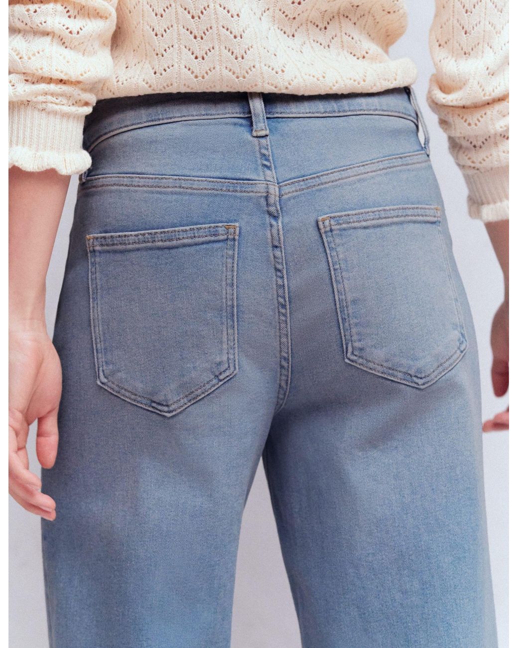 Boden Blue High Rise Wide Leg Jeans