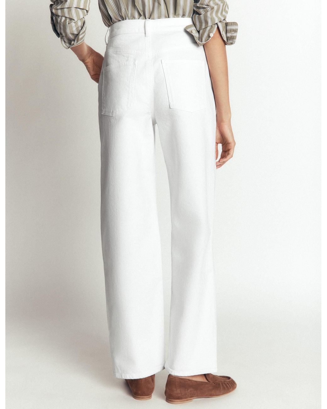 Boden White Barrel Leg Jeans