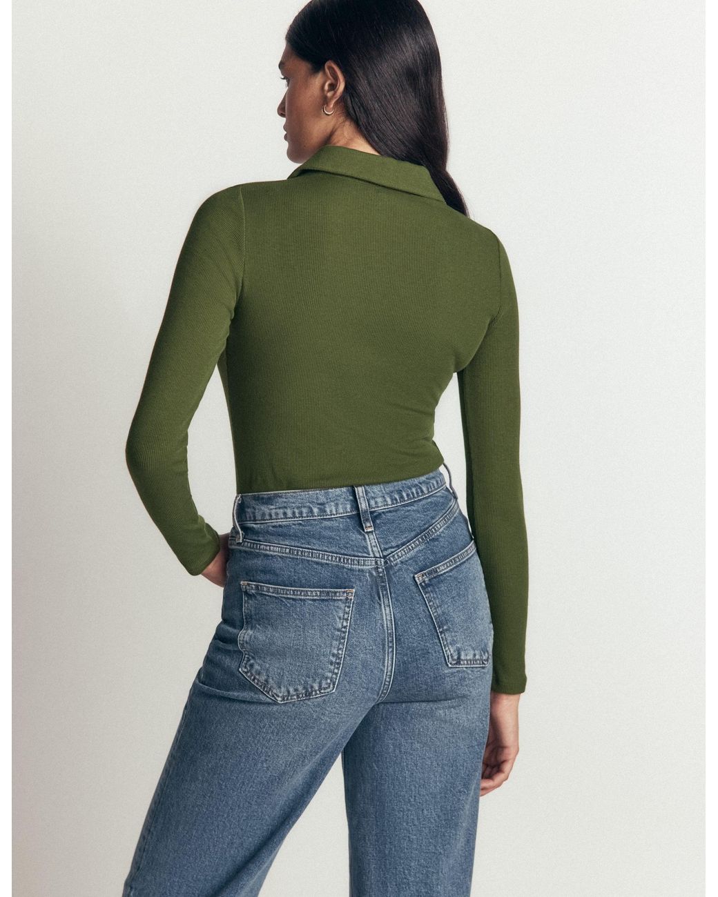 Boden Green Jersey Velvet Ribbed Shirt