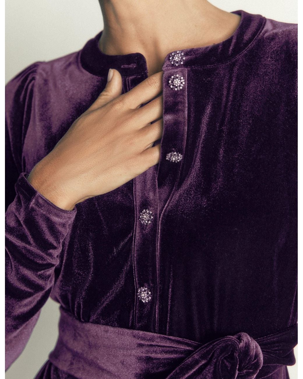 Boden Purple Honor Short Velvet Dress